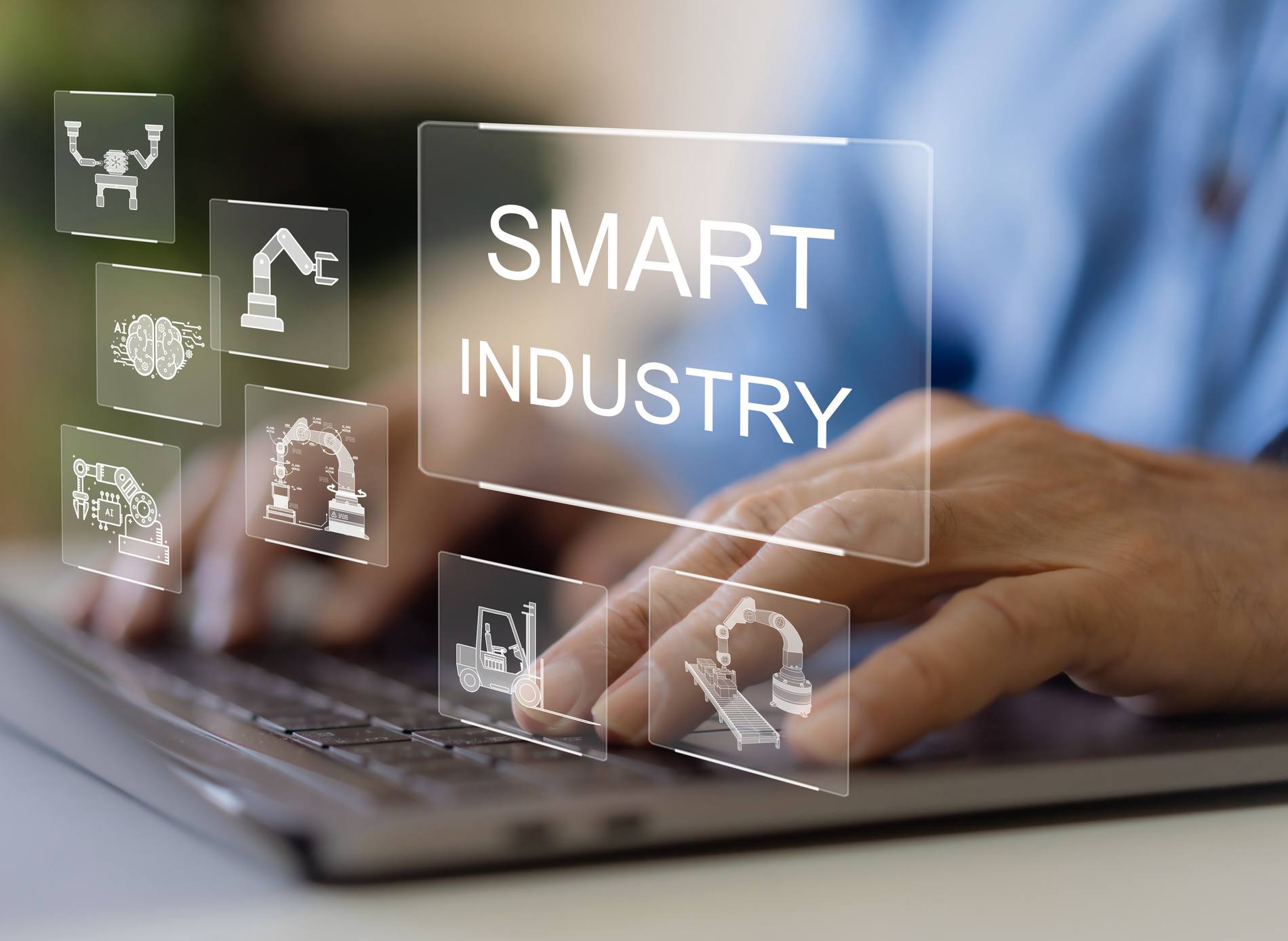 Smart industry with digital transformation in manufacturing advanced automation, robotics technology and artificial intelligence, modern production, ai integration, smart factory future manufacturing