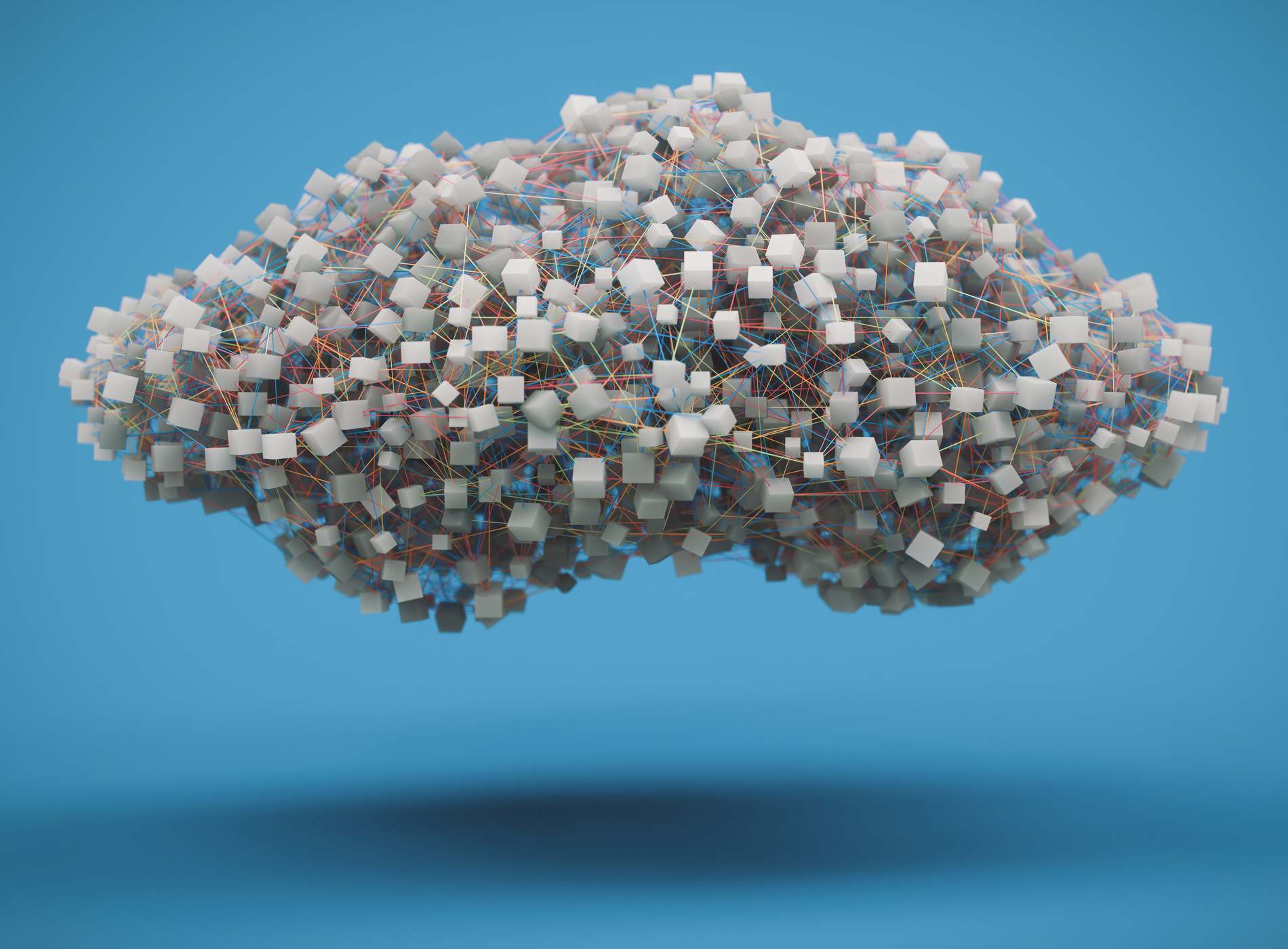 Abstract 3D cloud with connections.
