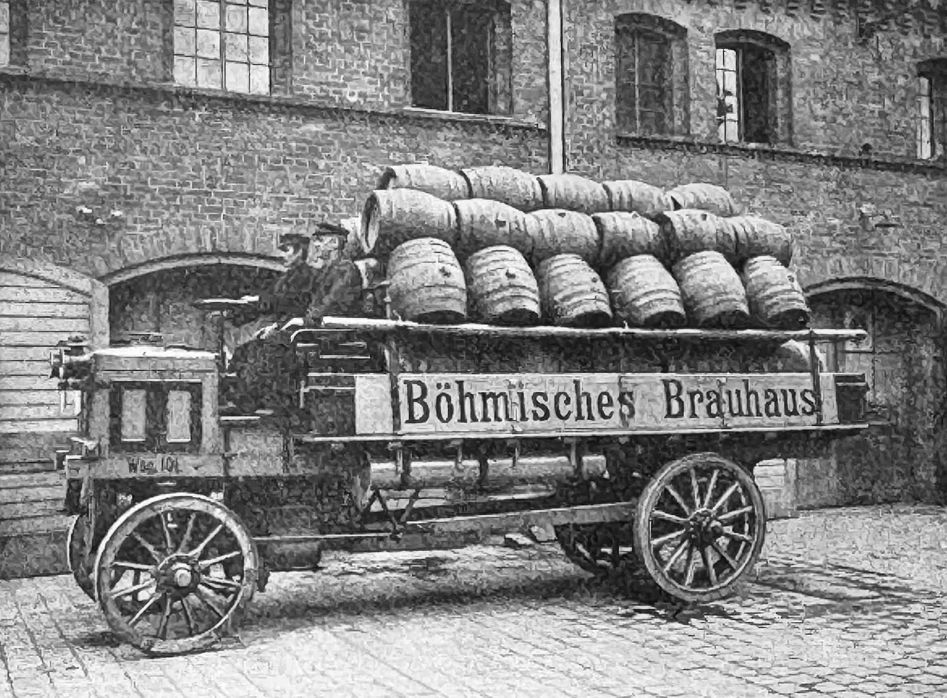 Truck of the Bohemian brewery in Berlin