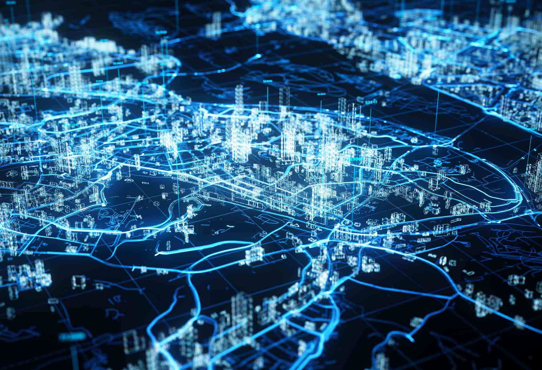 Smart city and communication network concept.