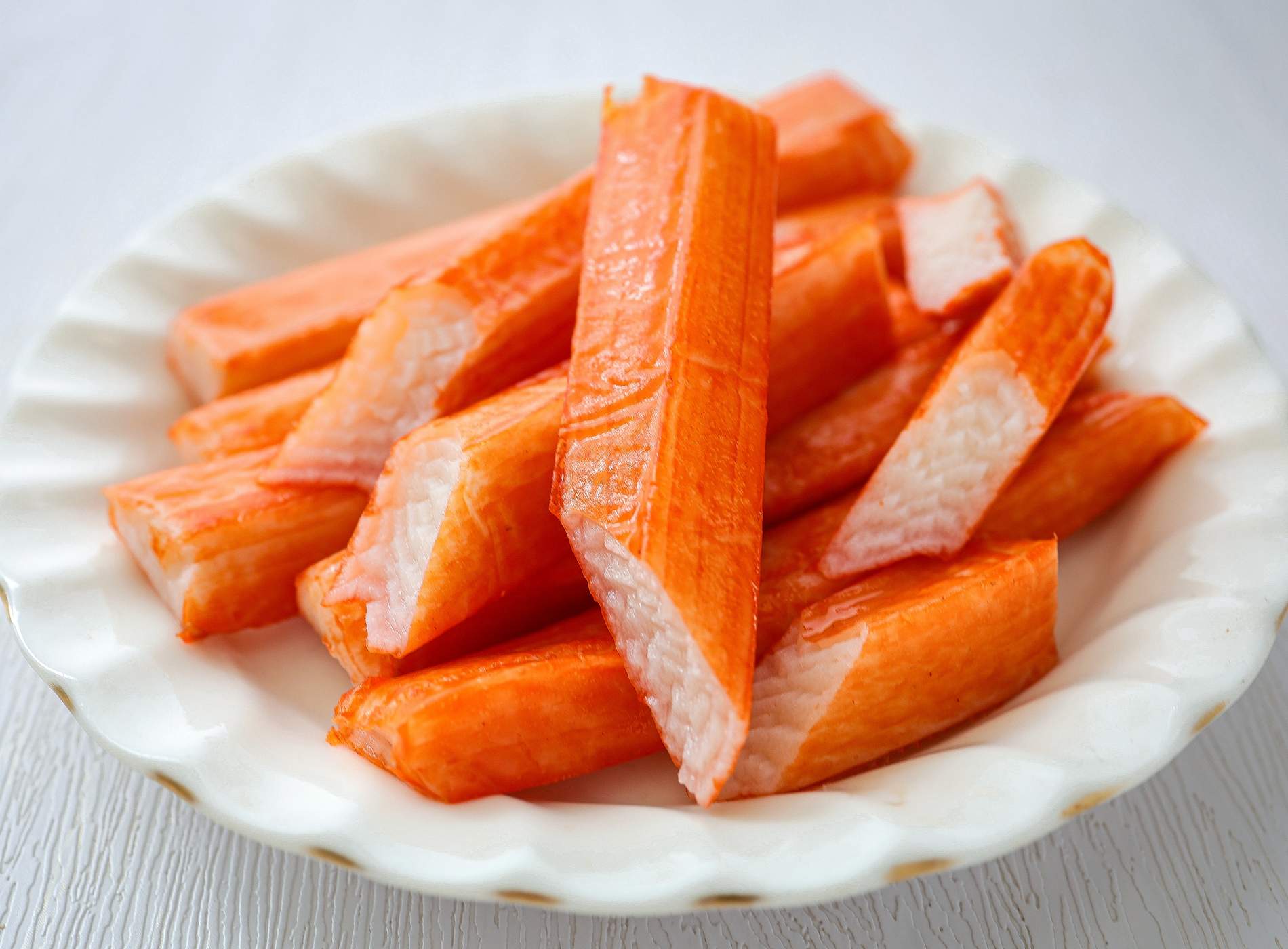 Crab stick on white background