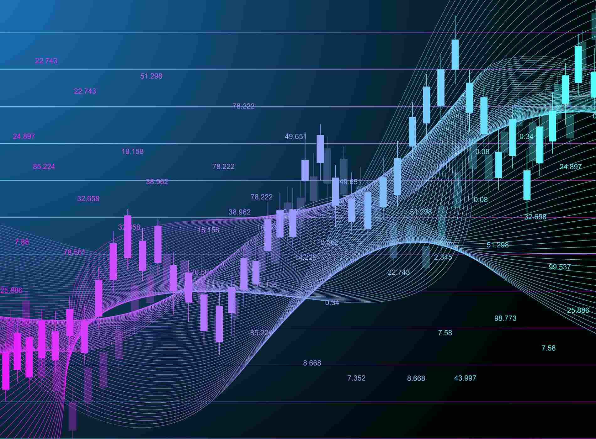 Stock market or forex trading graph chart suitable for financial investment concept. Economy trends background for business idea. Abstract finance background. Vector illustration.