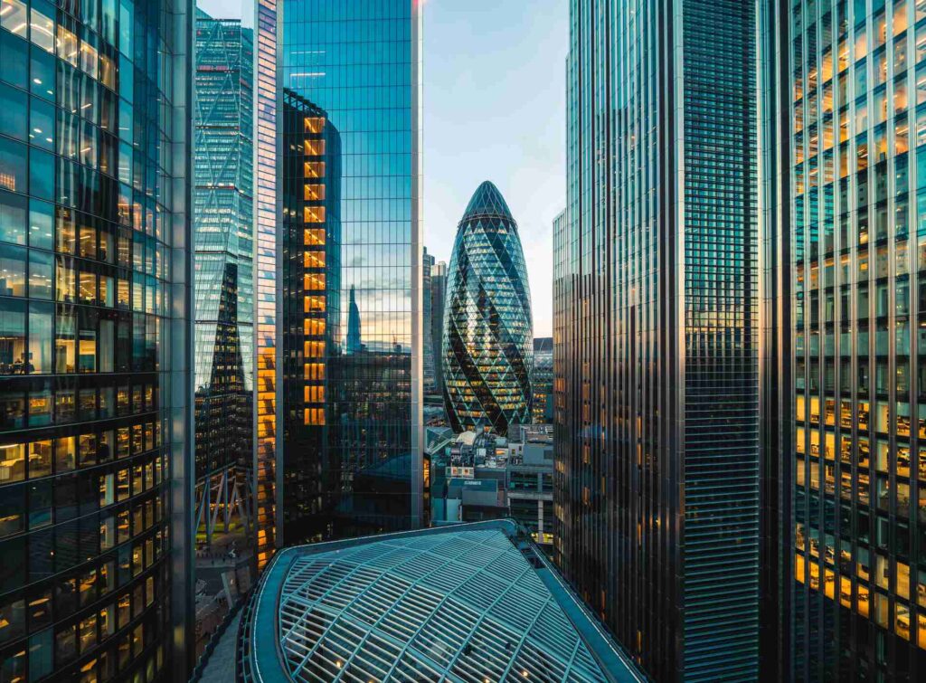 London Cityscape with the Gherkin Building