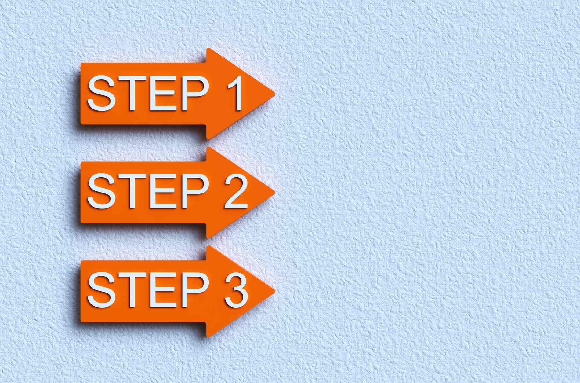 One two three - 3d progress steps