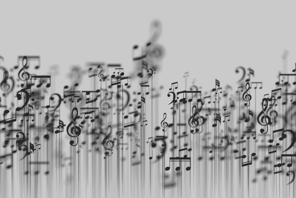 Music background design. Musical writing notes